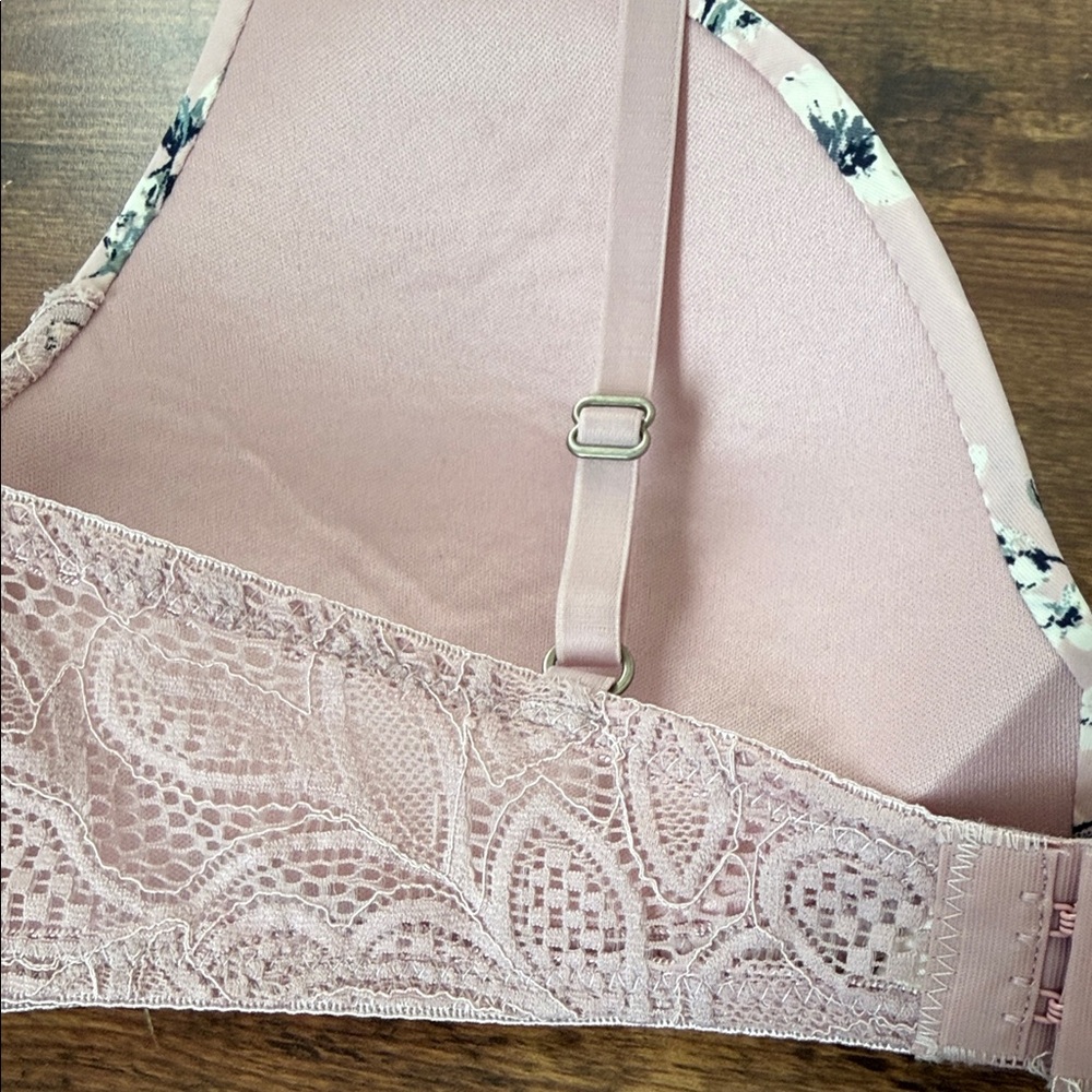 Lucky Brand Blush Pink Floral Lace Trim Bra - Picture 6 of 8
